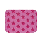 Pink Stardust Sweetheart Bath Mat | Retro Glam Memory Foam | Matching Shower Curtain
