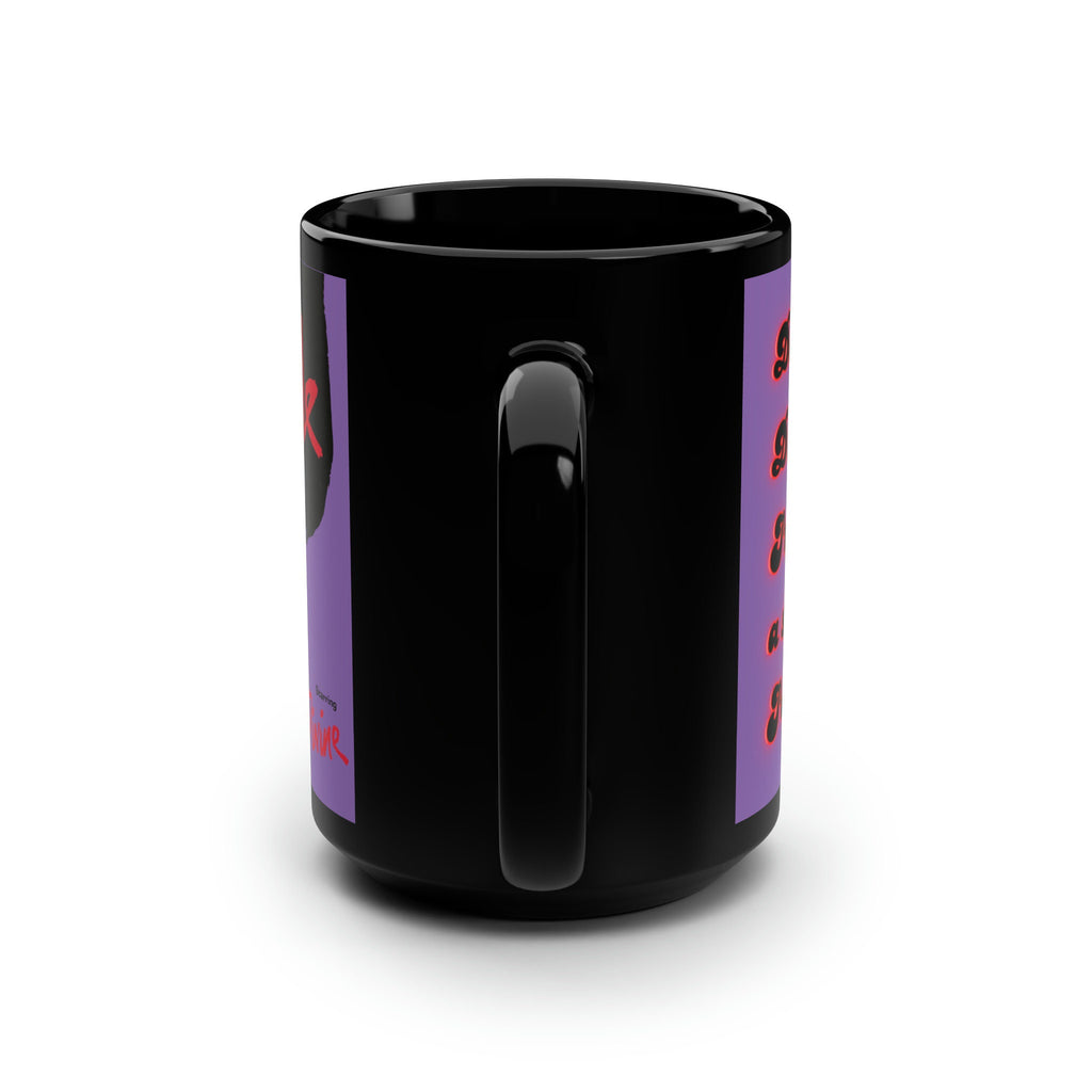 Iconic movie star, Divine, as Dawn Davenport staring in the classic John Water's film, Female Trouble 15oz black mug, great gift for Queens