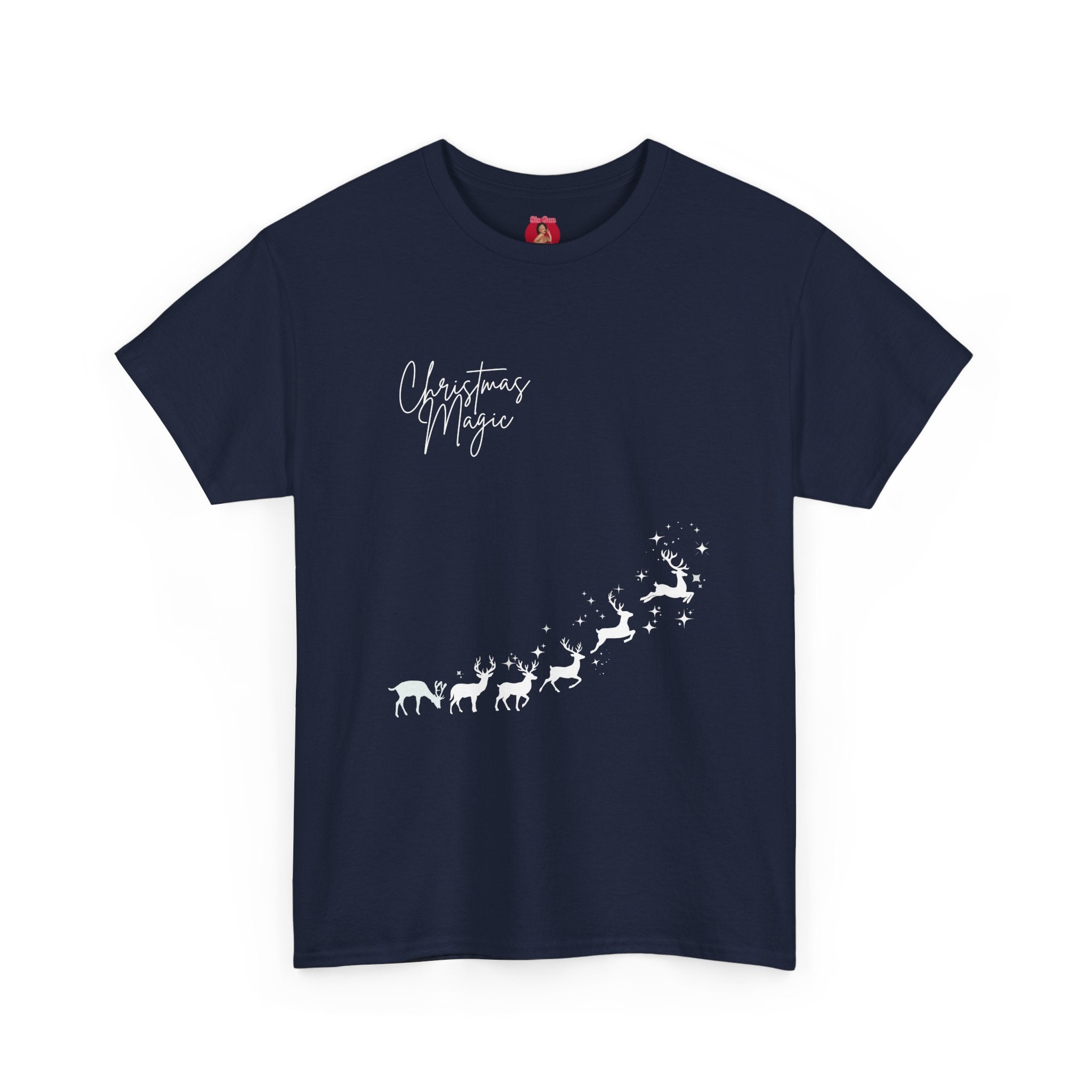 Christmas Magic Unisex Tee - Minimalist Reindeer Design