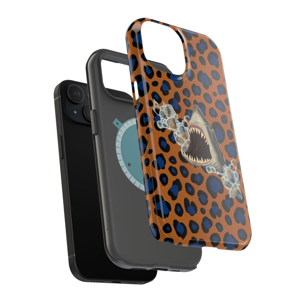 Shark Bite Leopard Print Phone Case — Magnetic Impact-Resistant