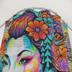 Graffiti Geisha Shower Curtain — Bright Pop Art Bathroom Decor