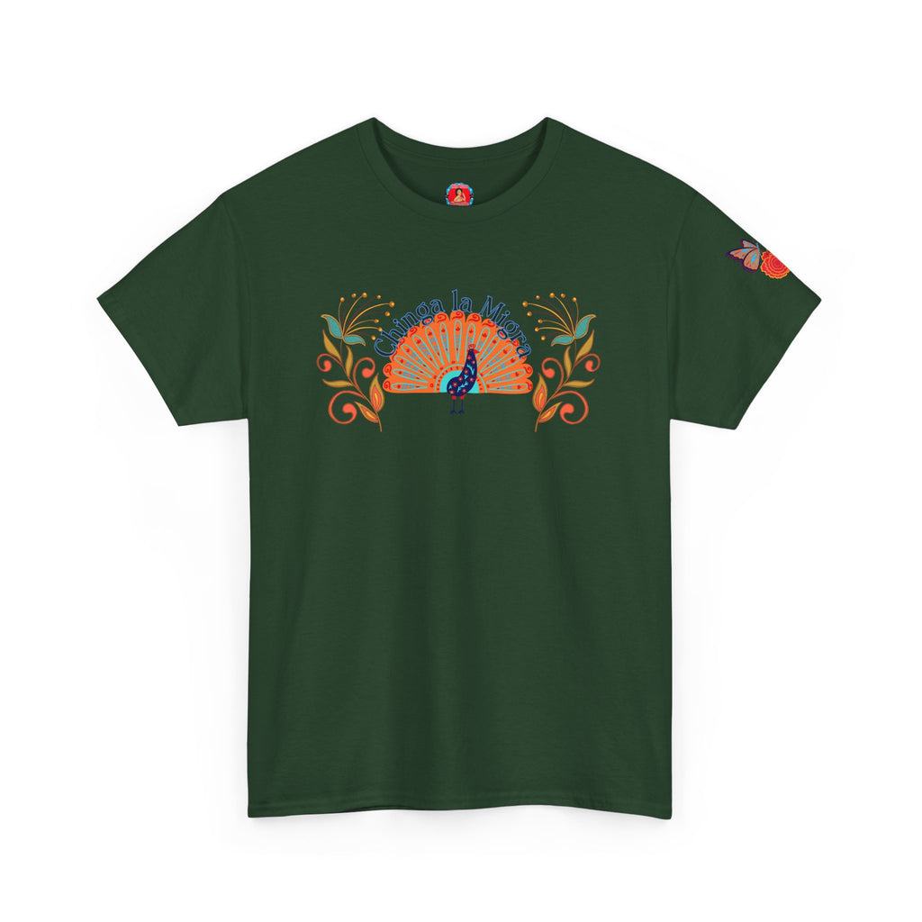 Peacock Sunset T-Shirt — Colorful Floral Folk Art Tee