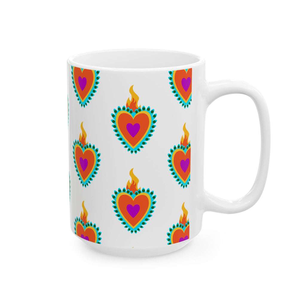 Vibrant Heart Ceramic Mug - Perfect for Coffee Lovers, Gift for Her, Housewarming, Birthday, or Celebration