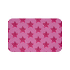 Pink Stardust Sweetheart Bath Mat | Retro Glam Memory Foam | Matching Shower Curtain