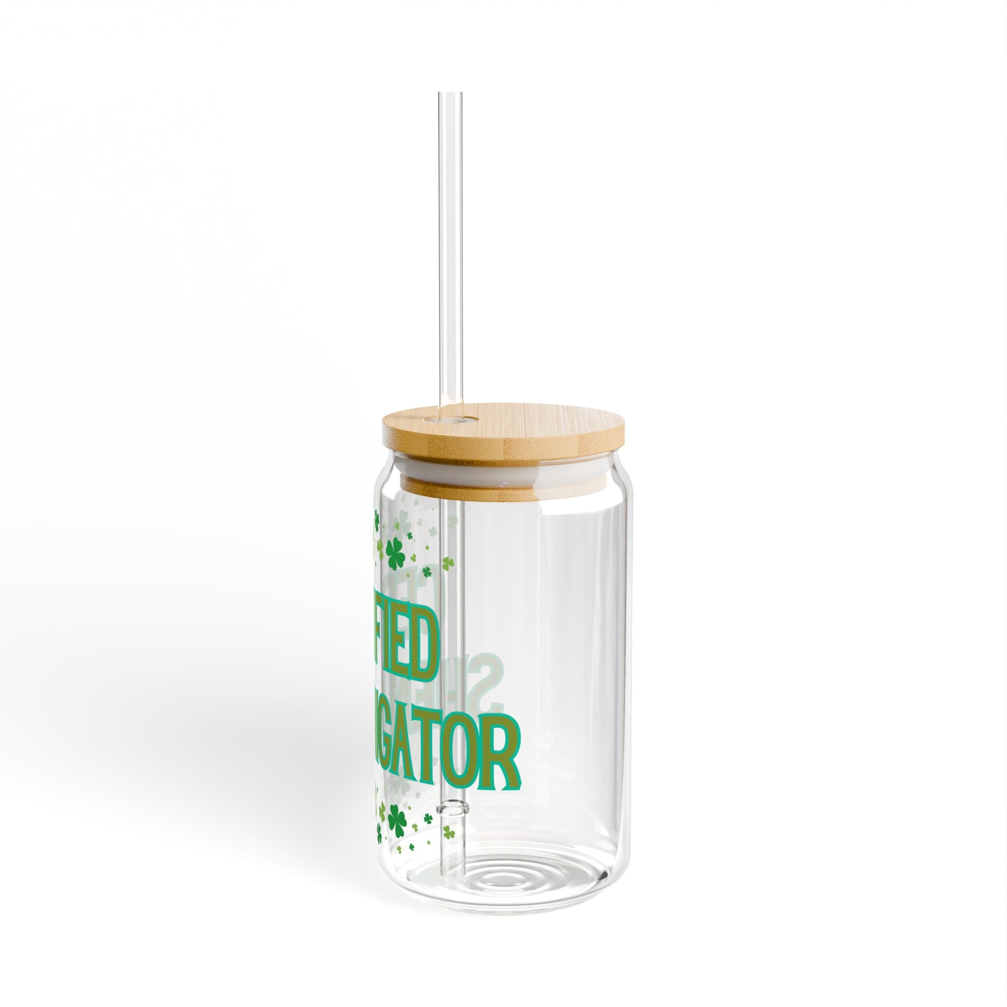 Certified Shenanigator 16oz Sipper Glass – St. Patrick’s Day Shamrock Drink Tumbler