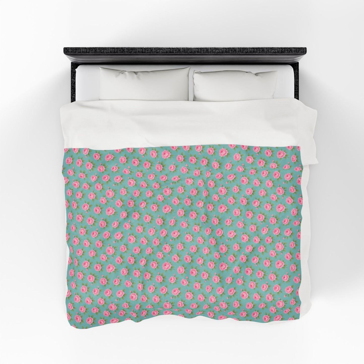 English Roses Floral Velveteen Plush Blanket, Cozy Throw for Relaxation, Perfect for Home Decor, Gift for Any Occasion, Soft Bedding Accessory, Shabby Chic