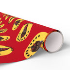 Wrapping Paper - Krampus Yellow Polka Dot Christmas Vintage Design