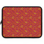 Pink Orange Leopard Print Laptop Sleeve — Bold Animal Print Protective Case
