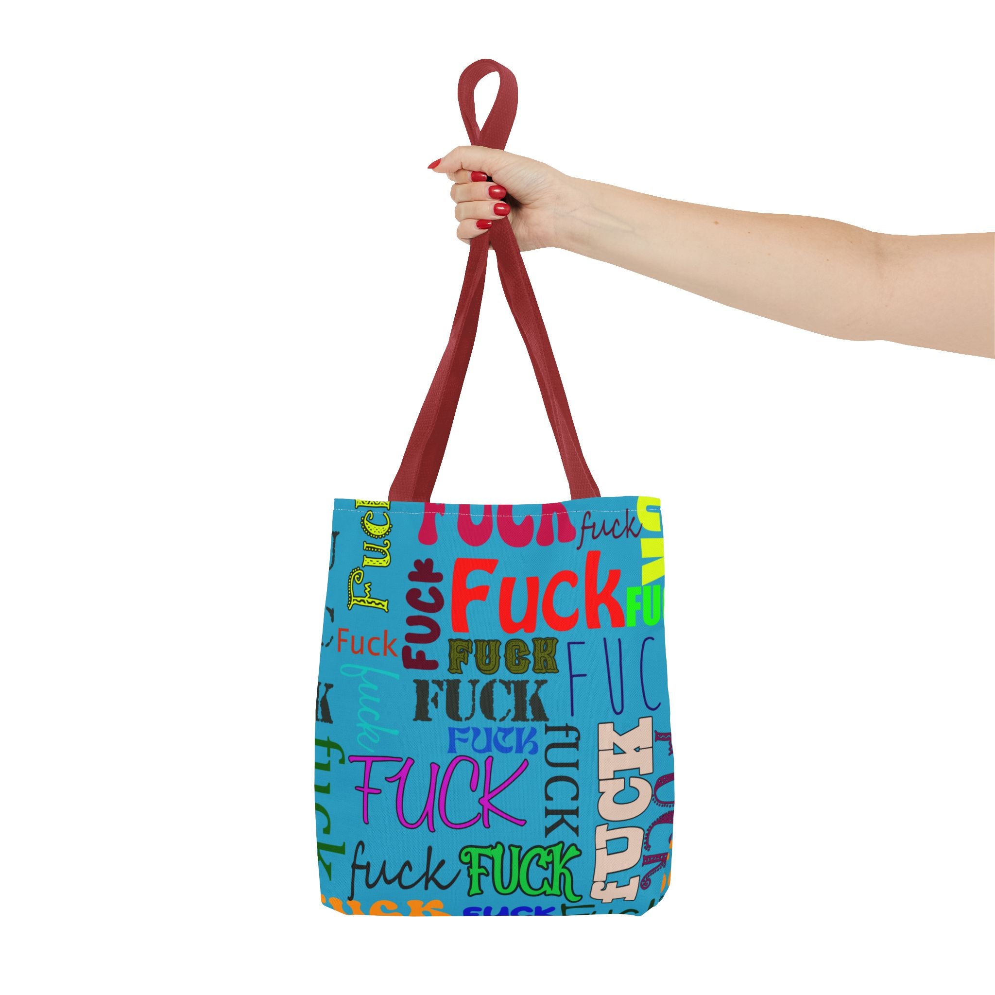 Funky Tote Bag with Colorful Fucks, Funny Shoulder Bag, Sarcastic Purse, Swear Word Carry-All, Novelty Handbag for Adults, Bold Typography