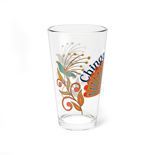 Chinga La Migra, Fuck Ice, Pro Immigration  16oz Mixing Glass — Decorative Peacock Cocktail Mixing Glass