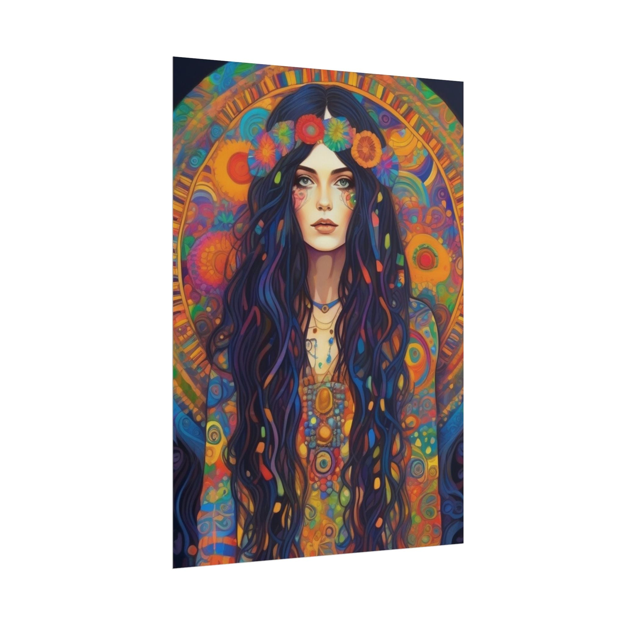 Poster - Hippie Girl Psychedelic Plant Print