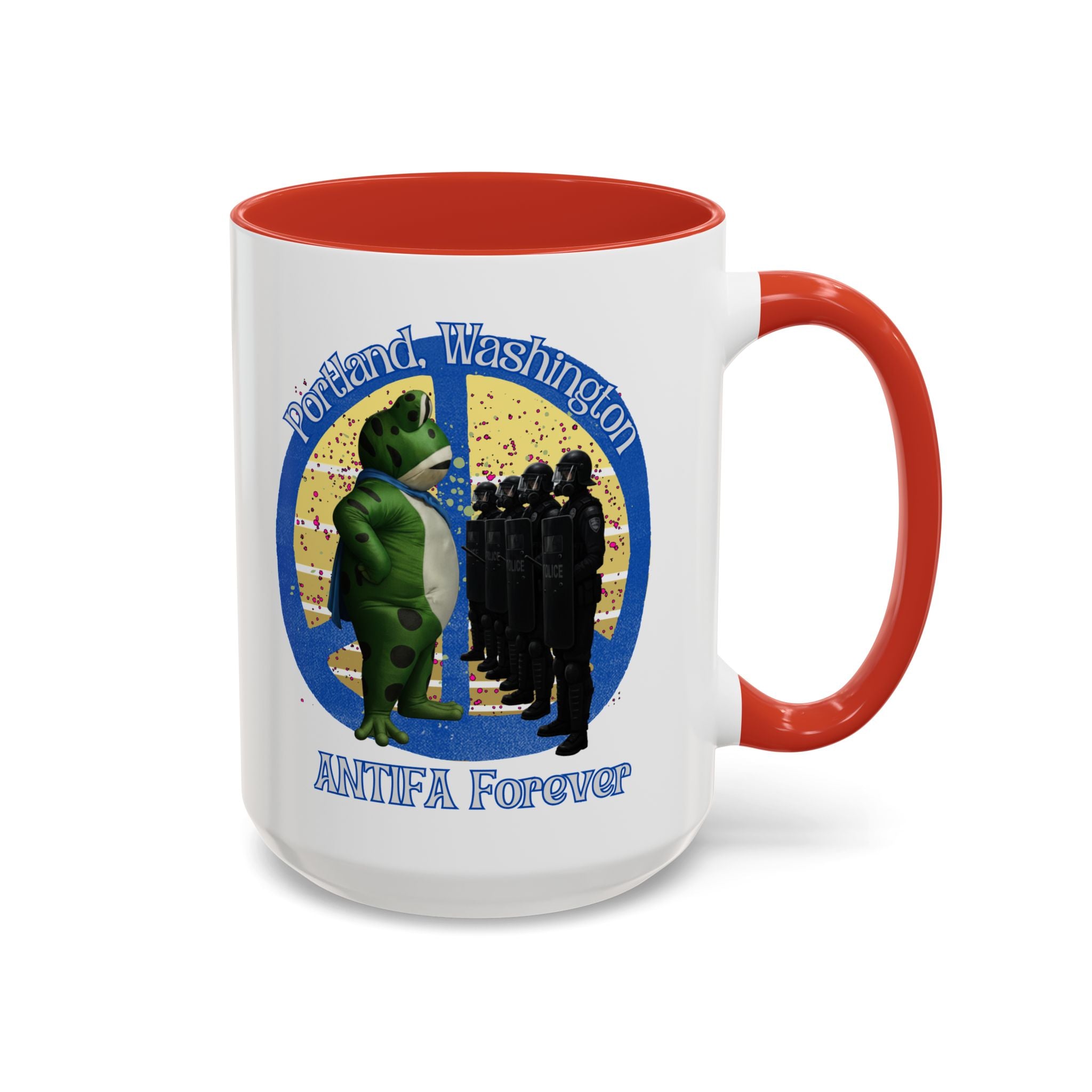 Portland-Themed Accent Coffee Mug | Fun Antifa Forever Design, Unique Gift, Coffee Lovers, Home Decor, Political Memes