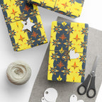 Wrapping Papers - Mid Century Modern Yellow and Black Striped Design