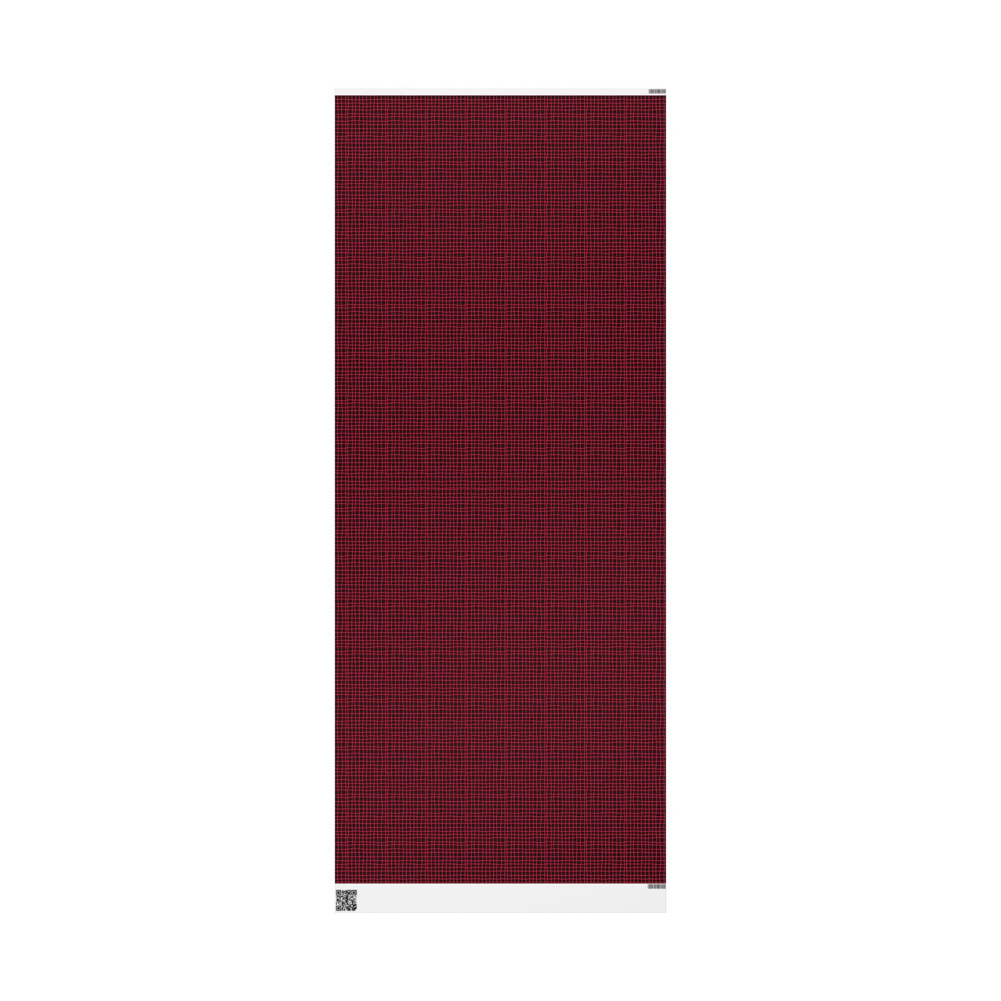 Wrapping Papers - Modern Red Woven Tread Pattern on Black Background