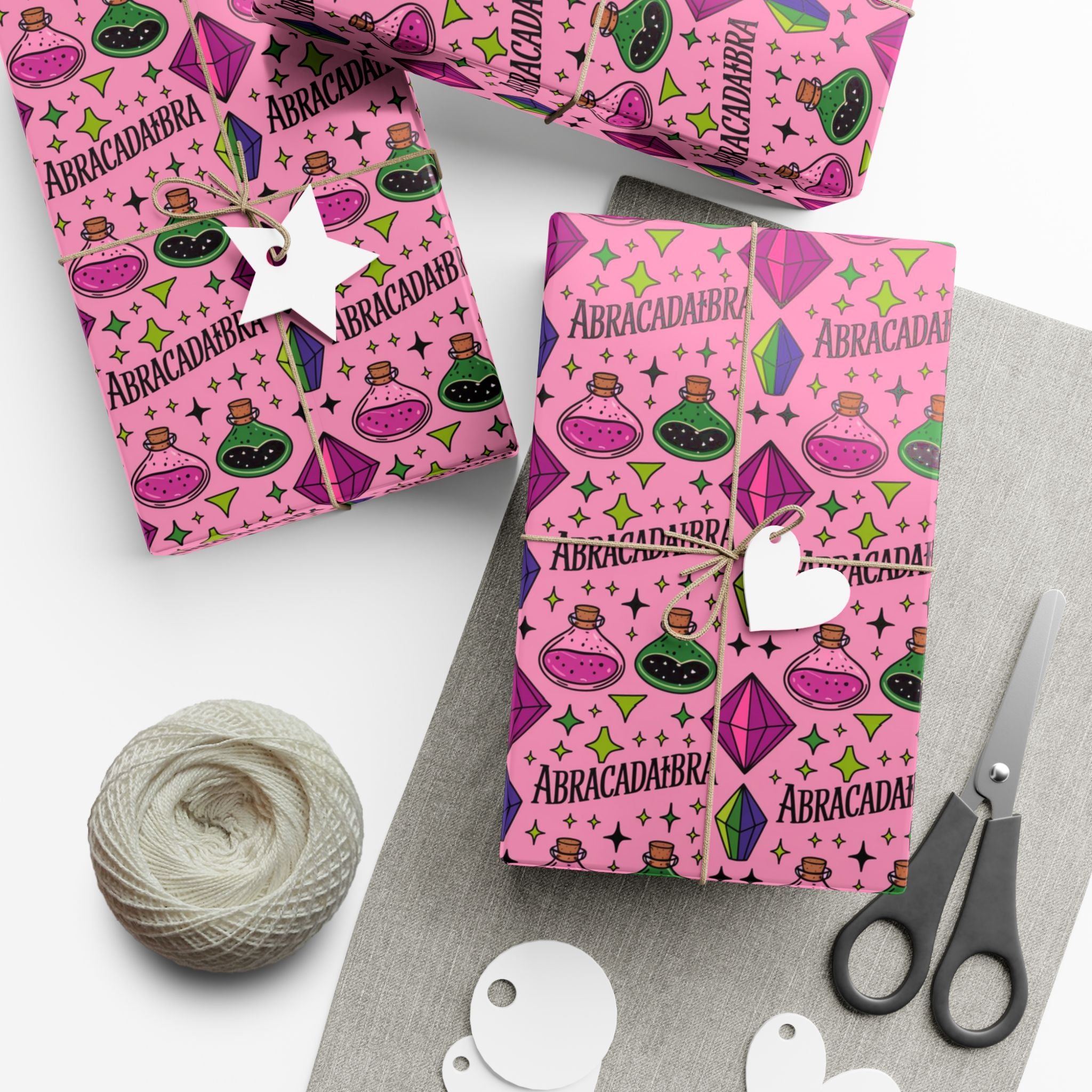 Magic Potion Pattern Gift Wrap Paper — Pink Abracadabra Wrapping Roll