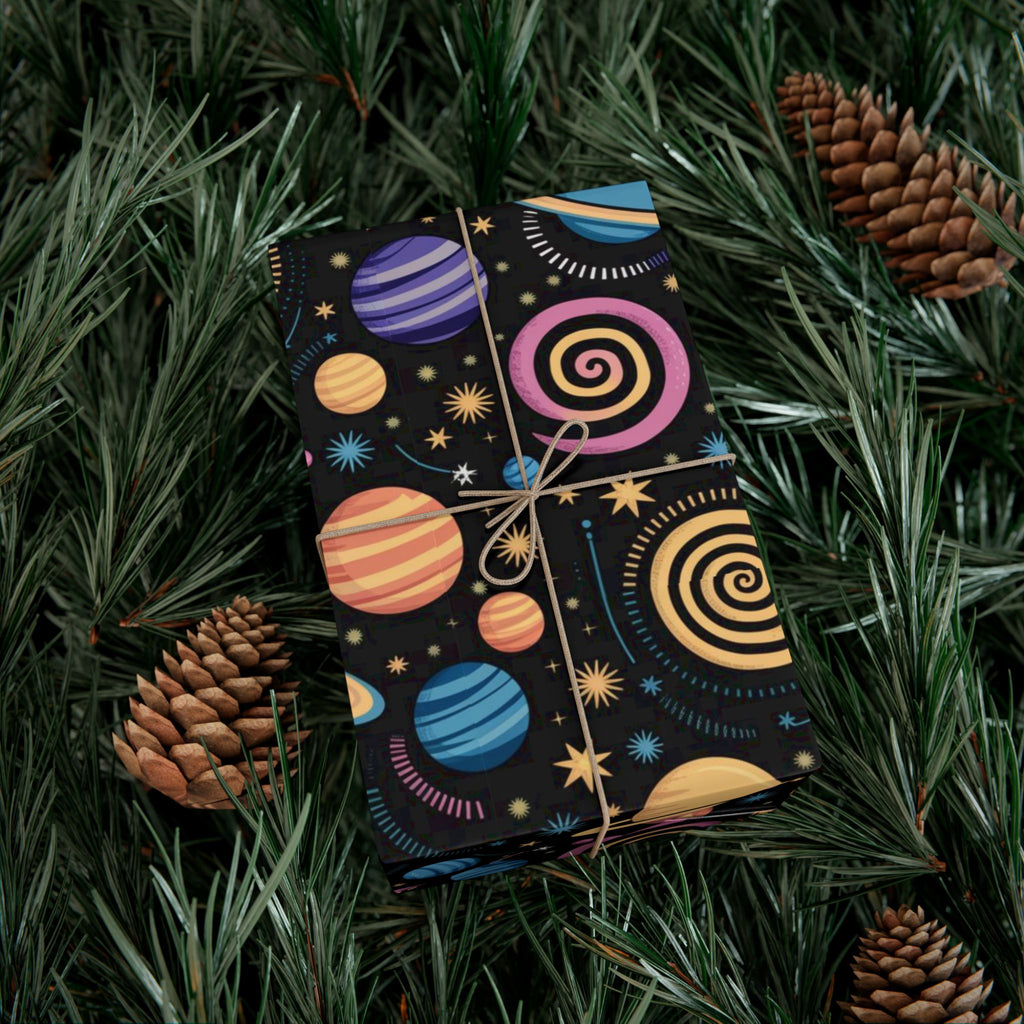 Space Planet Gift Wrap Paper — Colorful Solar System Wrapping Sheets for Kids’ Birthdays & Holidays