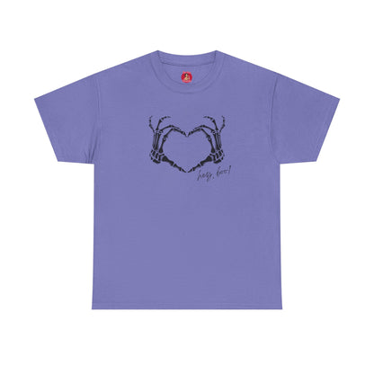 Skeleton Heart Hands Unisex Tee, Halloween Shirt, Gothic Clothing, Spooky Graphic Top, Hey Boo Halloween Costume
