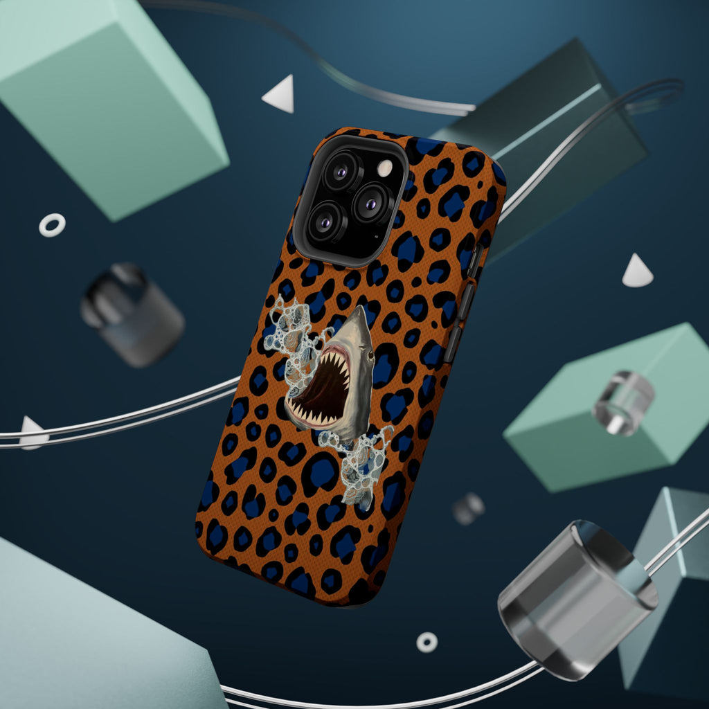 Shark Bite Leopard Print Phone Case — Magnetic Impact-Resistant