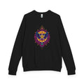 Raglan Crewneck Sweatshirt with Winged Star Rock and Roll Vintage Band Hippie Design