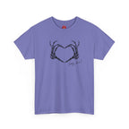 Skeleton Heart Hands Unisex Tee, Halloween Shirt, Gothic Clothing, Spooky Graphic Top, Hey Boo Halloween Costume