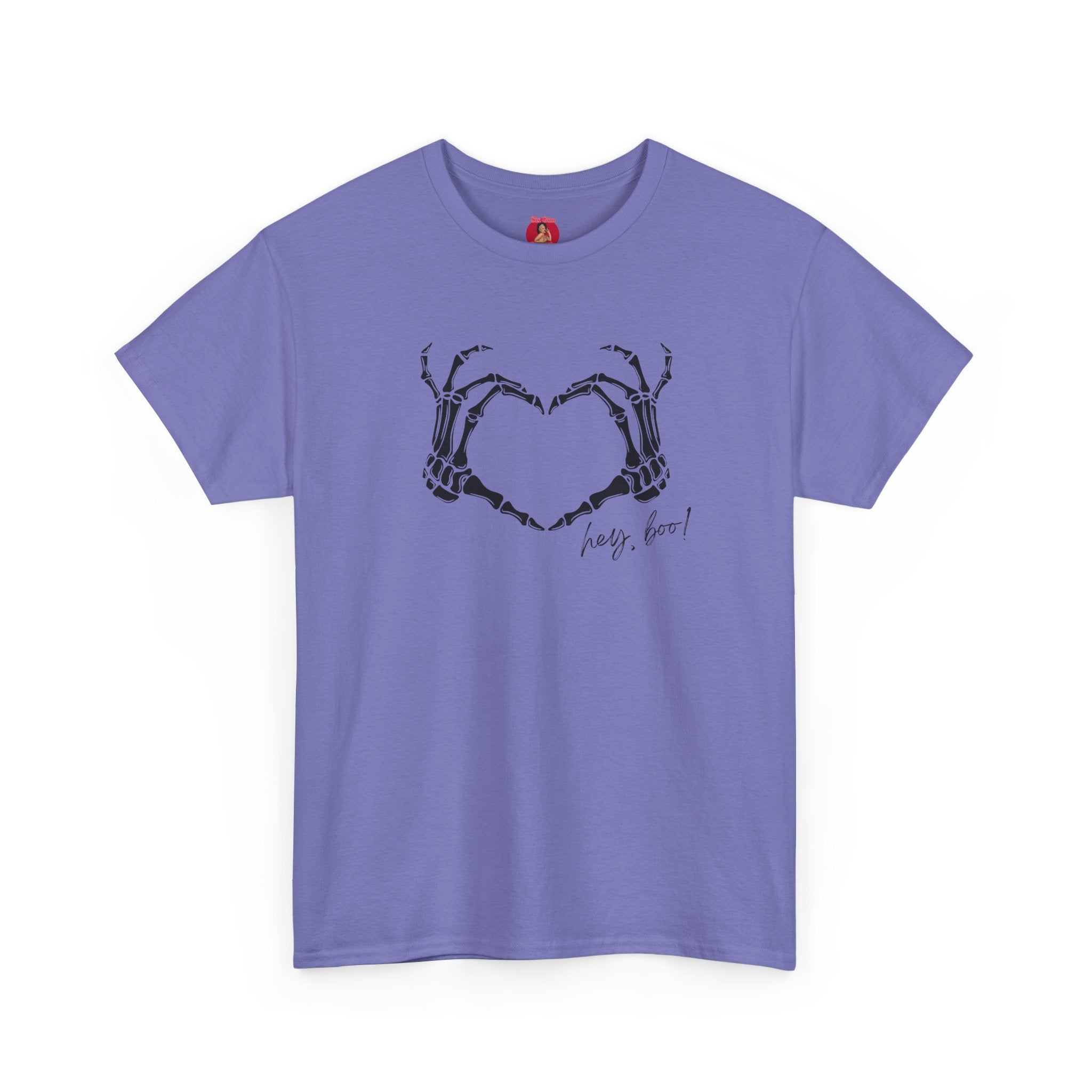 Skeleton Heart Hands Unisex Tee, Halloween Shirt, Gothic Clothing, Spooky Graphic Top, Hey Boo Halloween Costume