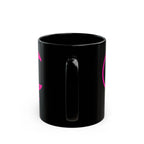 Lilith Symbol Feminist Magic Black Mug — Pink Occult Coffee Cup (11oz/15oz)