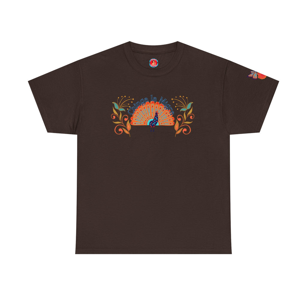Peacock Sunset T-Shirt — Colorful Floral Folk Art Tee