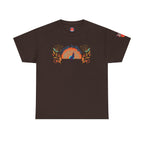 Peacock Sunset T-Shirt — Colorful Floral Folk Art Tee