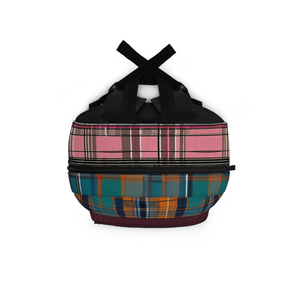 Backpack - Plaid and Leopard Print Design
