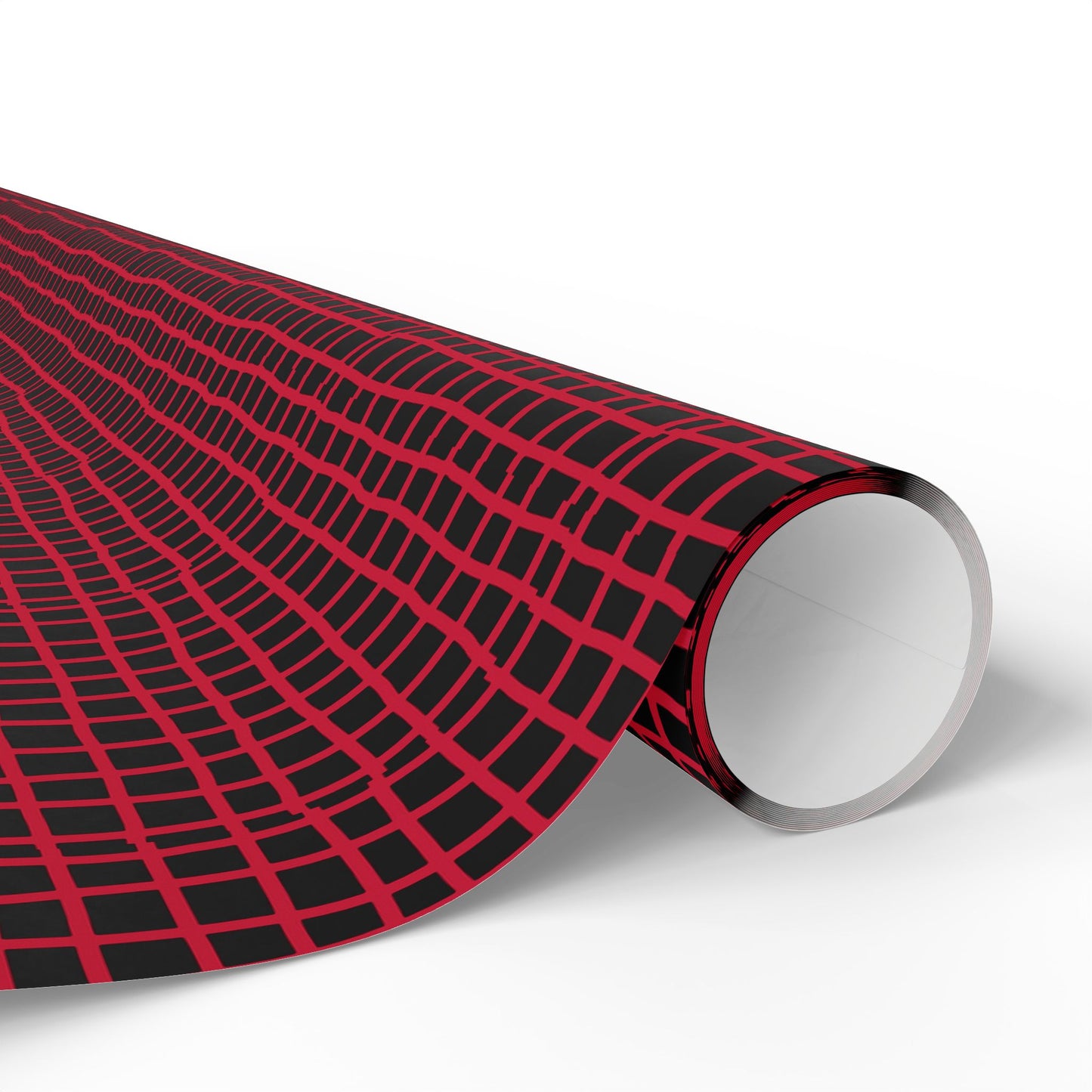 Wrapping Papers - Modern Red Woven Tread Pattern on Black Background