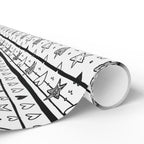 Gift Wrap Sheets Doodle Hearts Stars Black White