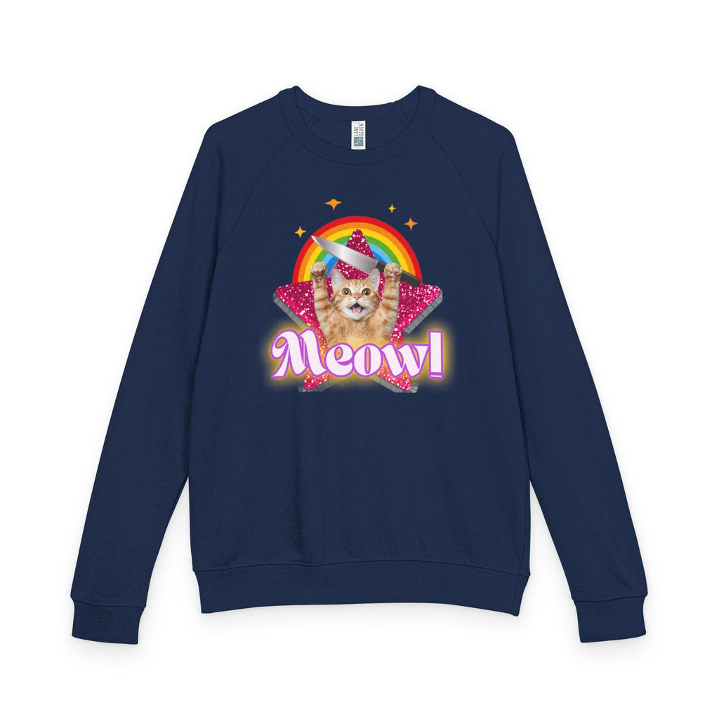Sweatshirt - Psycho Kitty Meow Cat Knife Rainbow Design