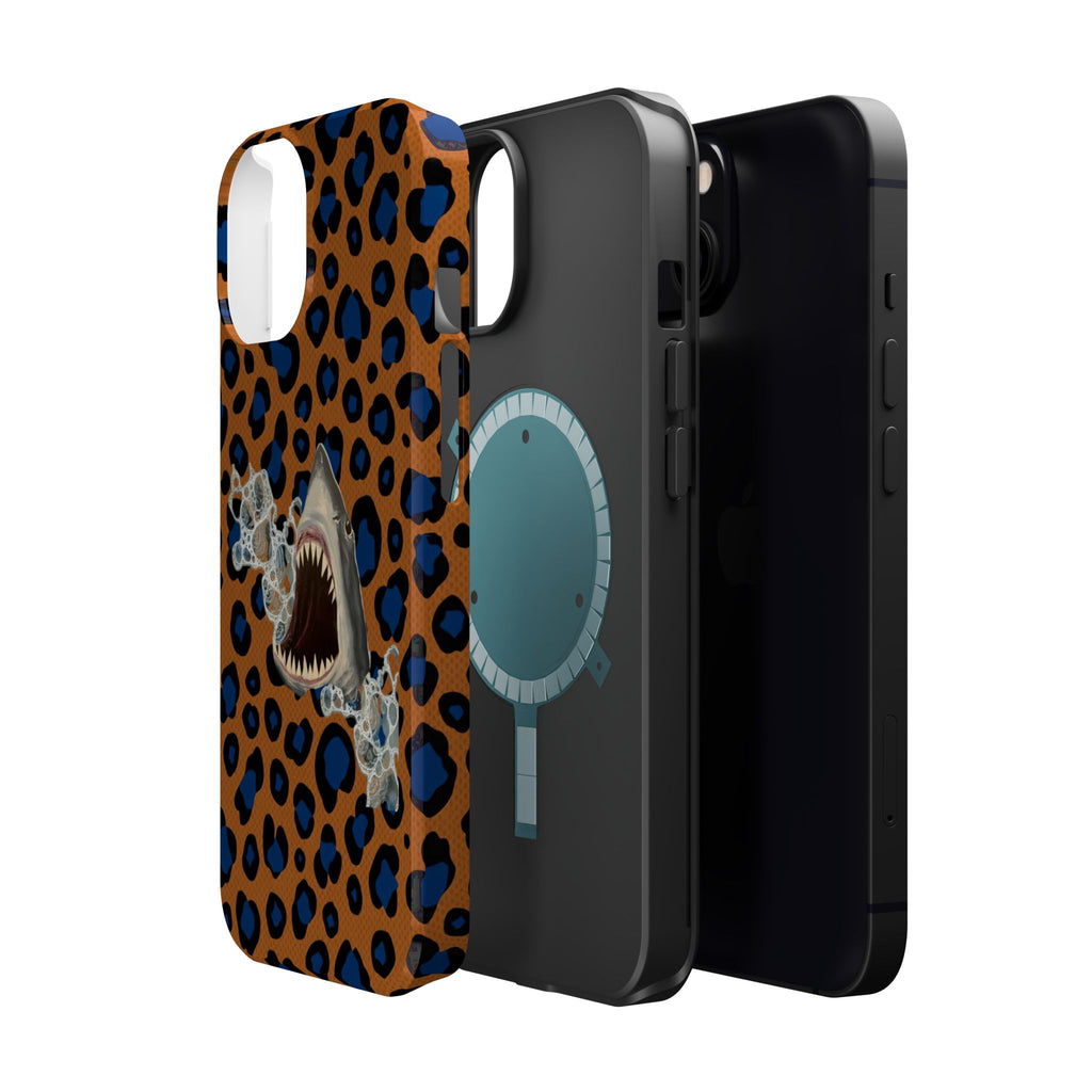 Shark Bite Leopard Print Phone Case — Magnetic Impact-Resistant