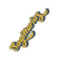 Sagittarius 70s Groovy Zodiac Sticker — Retro Star Sign Kiss-Cut