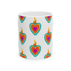Vibrant Heart Ceramic Mug - Perfect for Coffee Lovers, Gift for Her, Housewarming, Birthday, or Celebration
