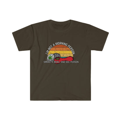Retro Sunset 420 Friendly Unisex Softstyle T-Shirt, Funny Marijuana Tee, Cannabis Shirt, Weed Smoker Gift, 420 Shirt