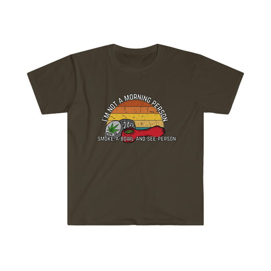 Retro Sunset 420 Friendly Unisex Softstyle T-Shirt, Funny Marijuana Tee, Cannabis Shirt, Weed Smoker Gift, 420 Shirt
