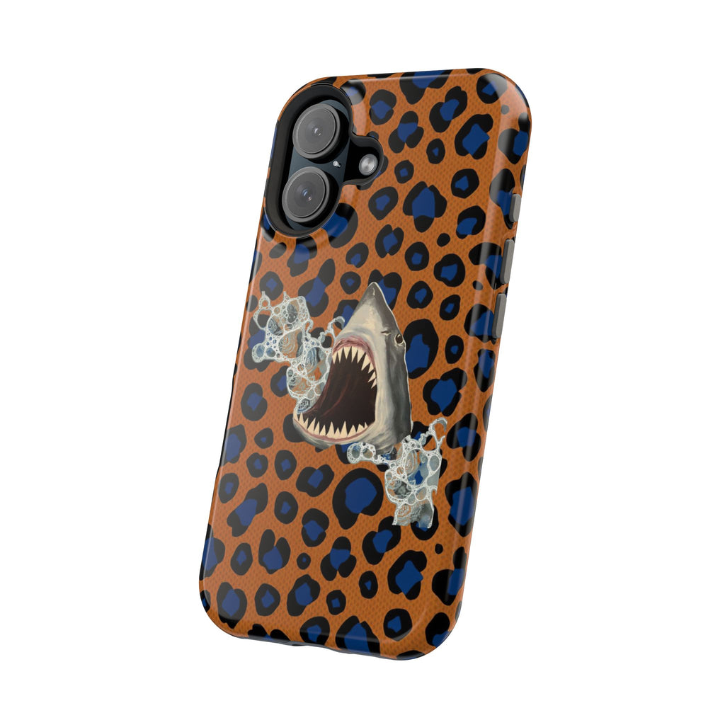 Shark Bite Leopard Print Phone Case — Magnetic Impact-Resistant