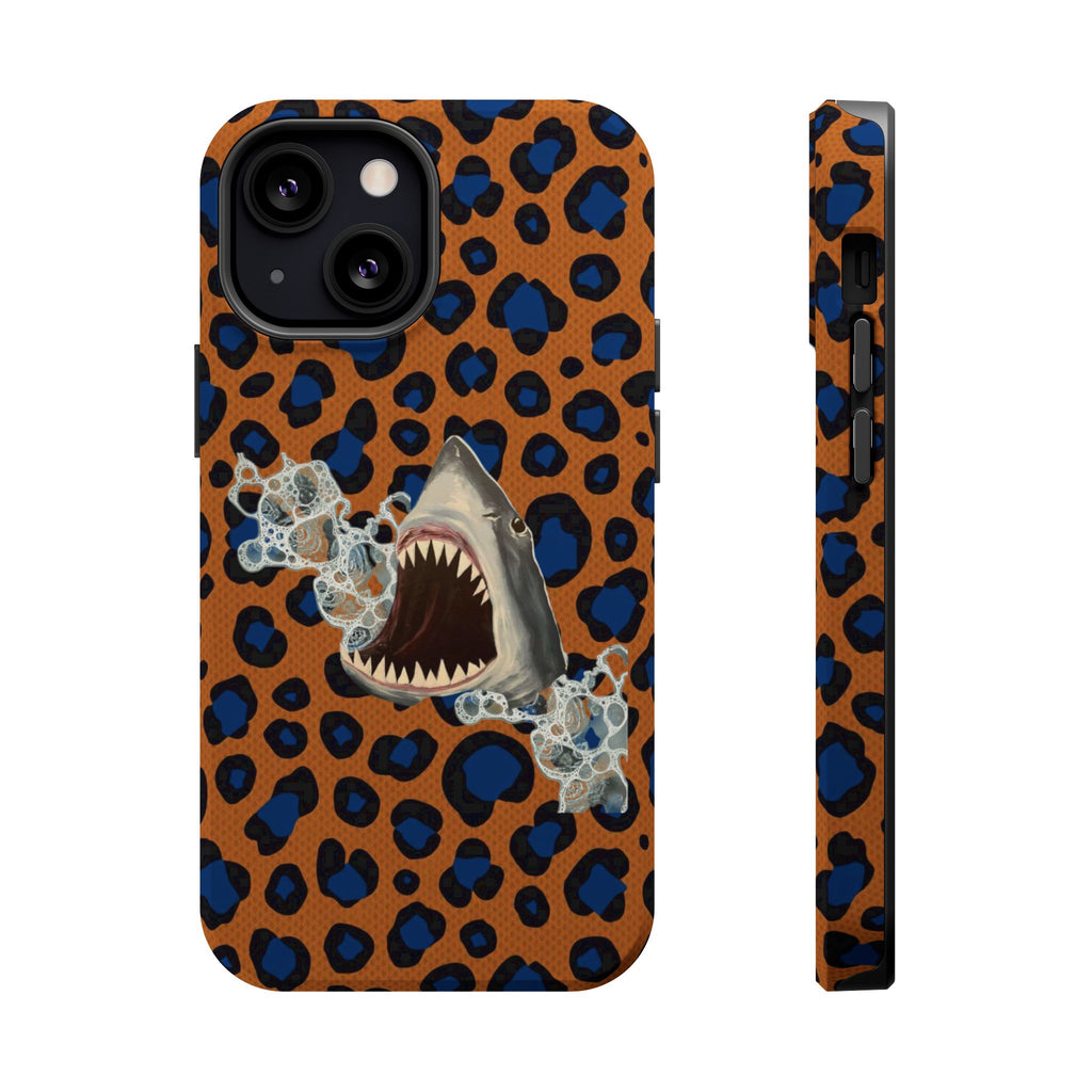 Shark Bite Leopard Print Phone Case — Magnetic Impact-Resistant