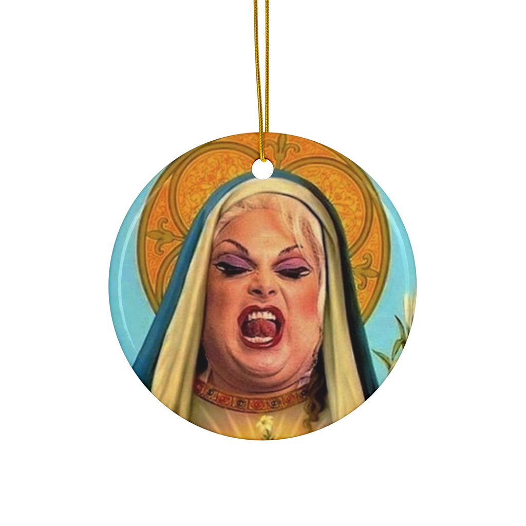 Saint Divine John Waters Film Star Funky Weird and Wonderful Christmas Tree Star Shaped Decoration, Holiday Gift, Quirky