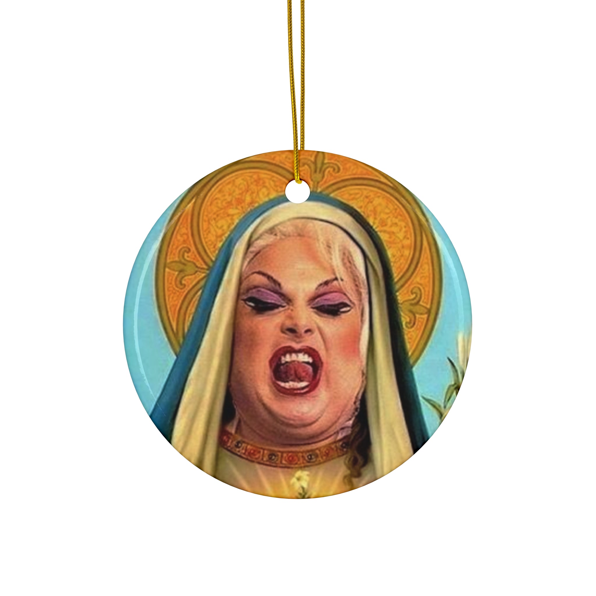 Saint Divine John Waters Film Star Funky Weird and Wonderful Christmas Tree Star Shaped Decoration, Holiday Gift, Quirky