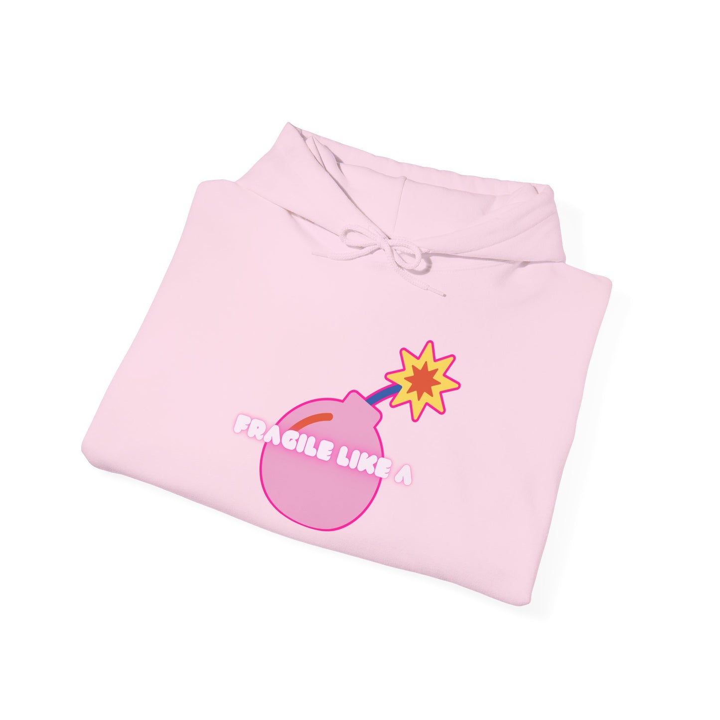 Hooded Sweatshirt 'Fragile like a Bomb' Female Empowerment Y2K Design