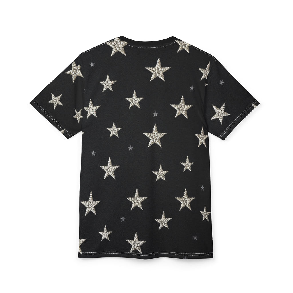 Silver Stars Unisex Tee, Cosmic Graphic Shirt, Starry Night Apparel, Fashionable T-Shirt, Unique Gift for Stargazers