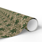 Cannabis Leaf Kraft Wrapping Paper – Green Marijuana Pattern Gift Wrap