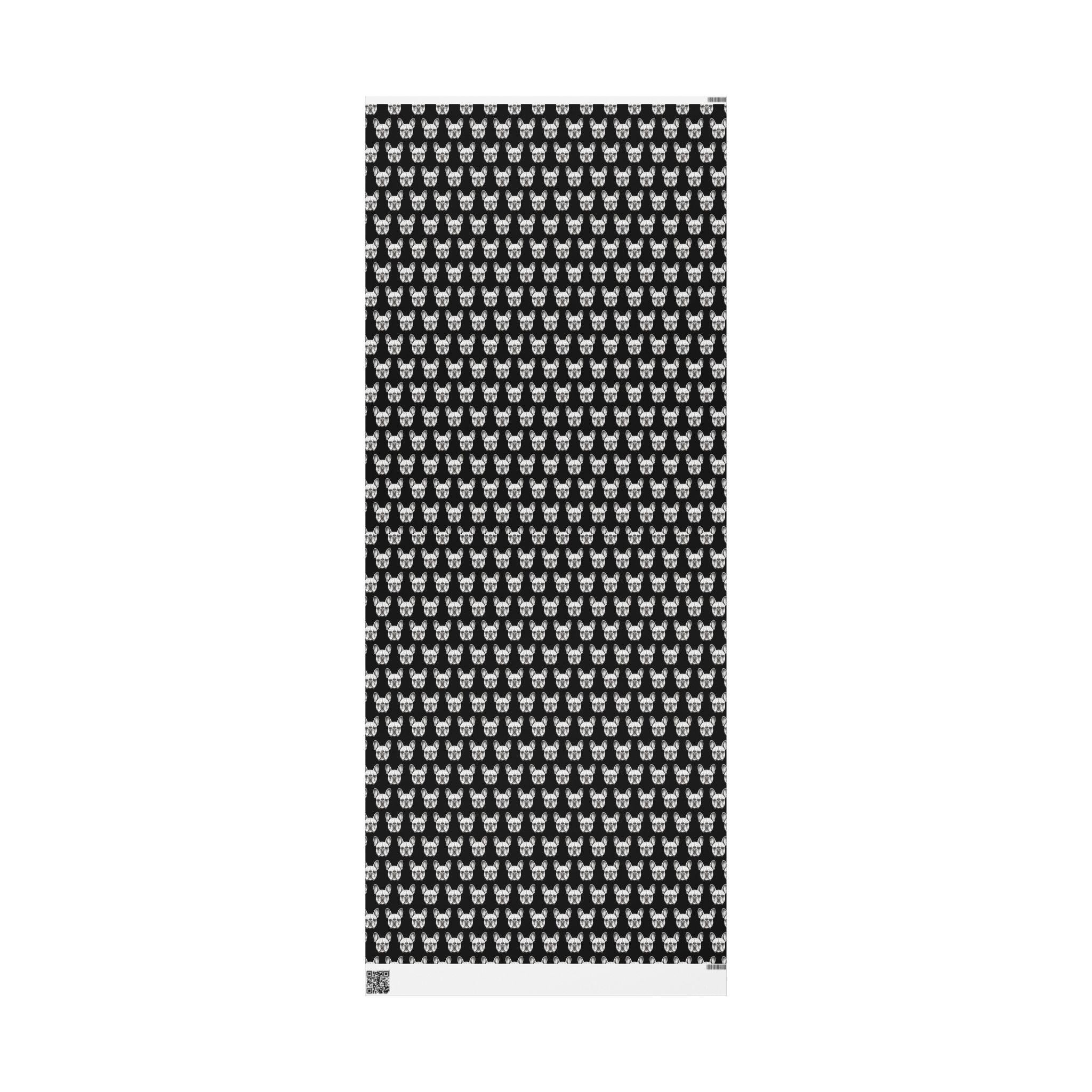 Wrapping Papers, Black French Bulldog Head Pattern Gift Wrap, Dog Lover Presents, Holiday Decor, Birthday Gift Wrap, DIY Crafts