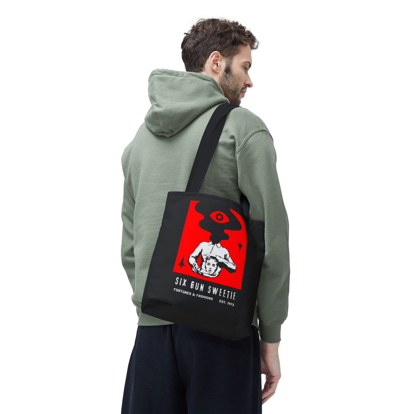Tote Bag - Six Gun Sweetie Reusable Shopping Bag in Black and Red