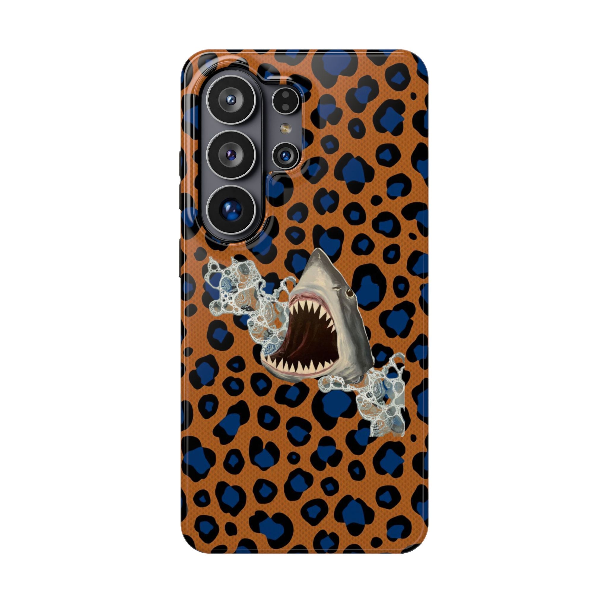 Shark Bite Leopard Print Phone Case — Magnetic Impact-Resistant