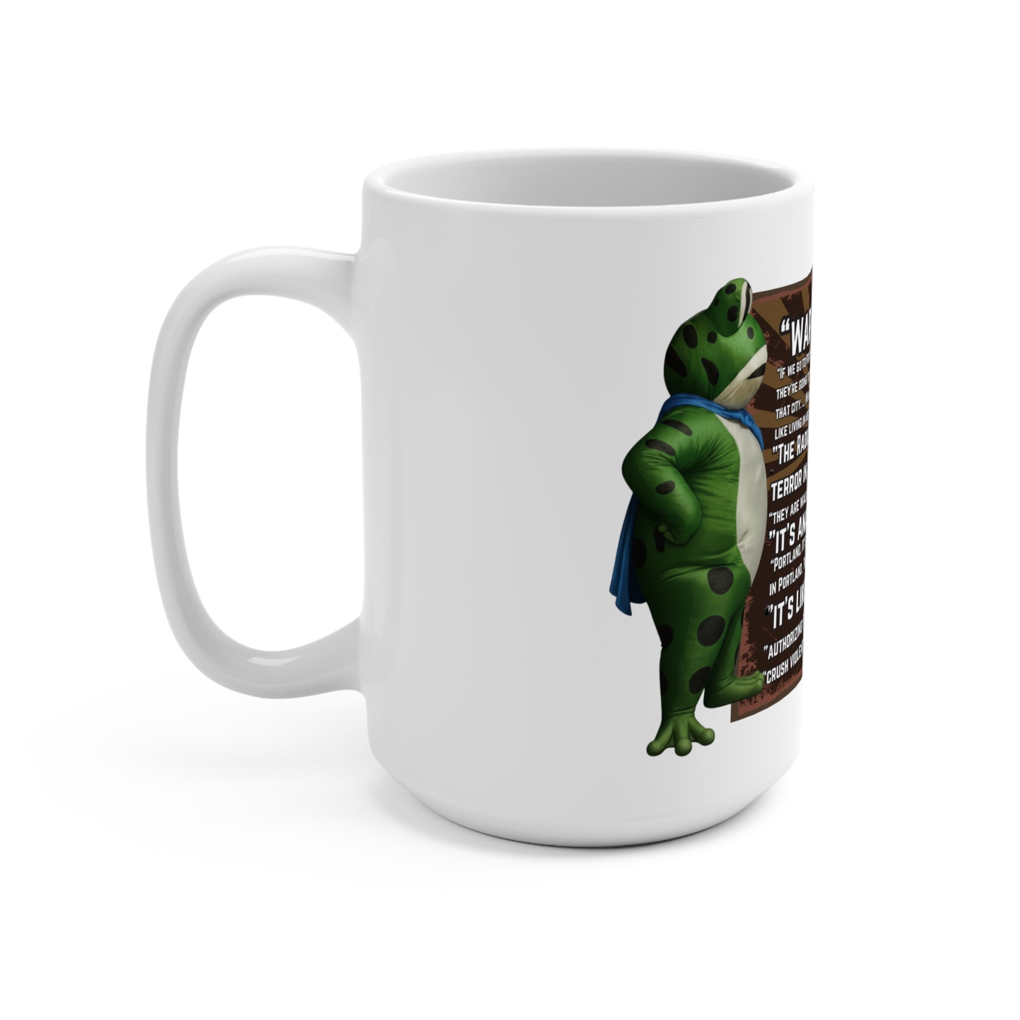 Mug 15oz Portland Peace Frog Anti Fascist Democracy Immigrant Communities