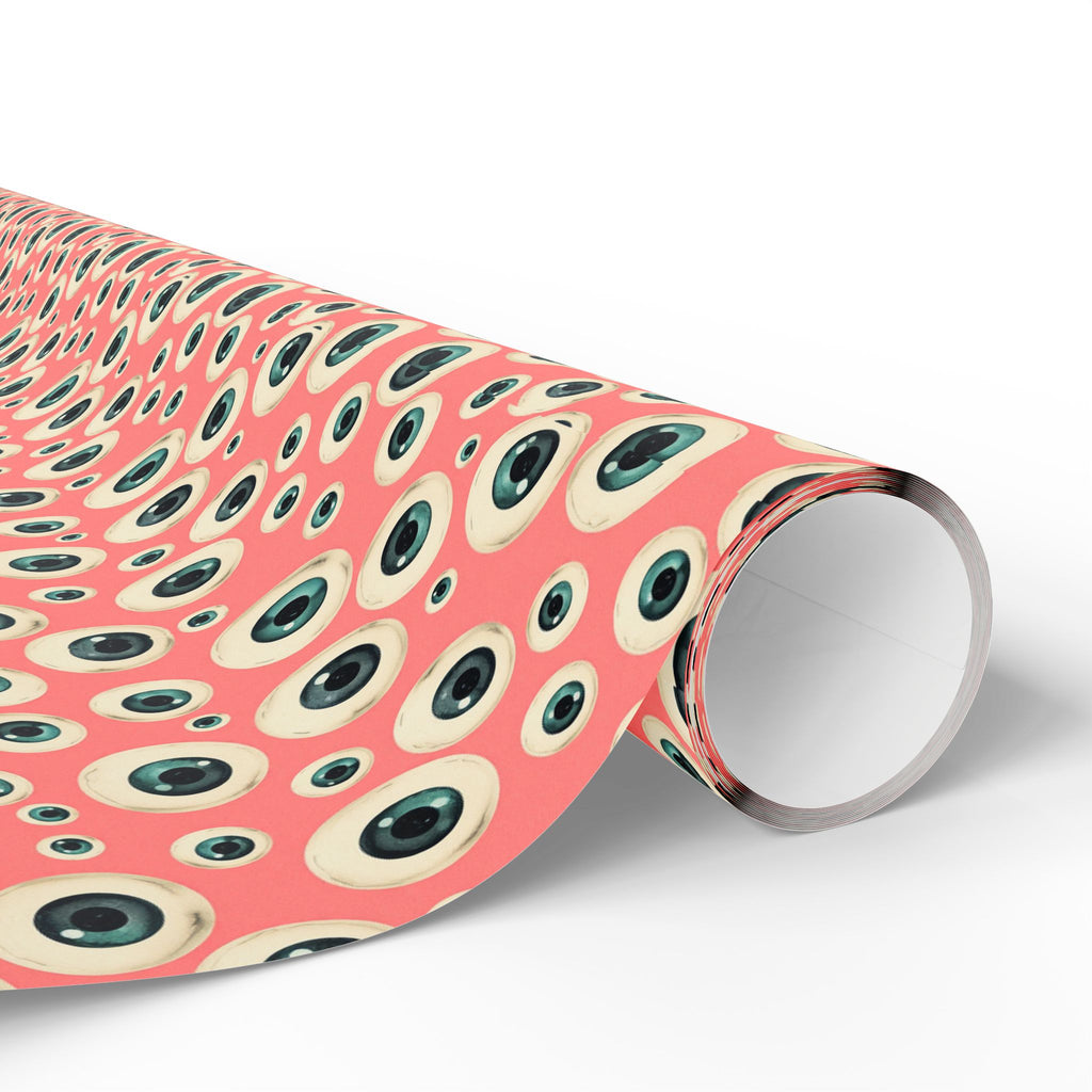 Eyeball Pattern on Pink Background, Unusual Punk Gift Wrap, Alternative Gift Wrap, Unique Wrapping Paper, Quirky