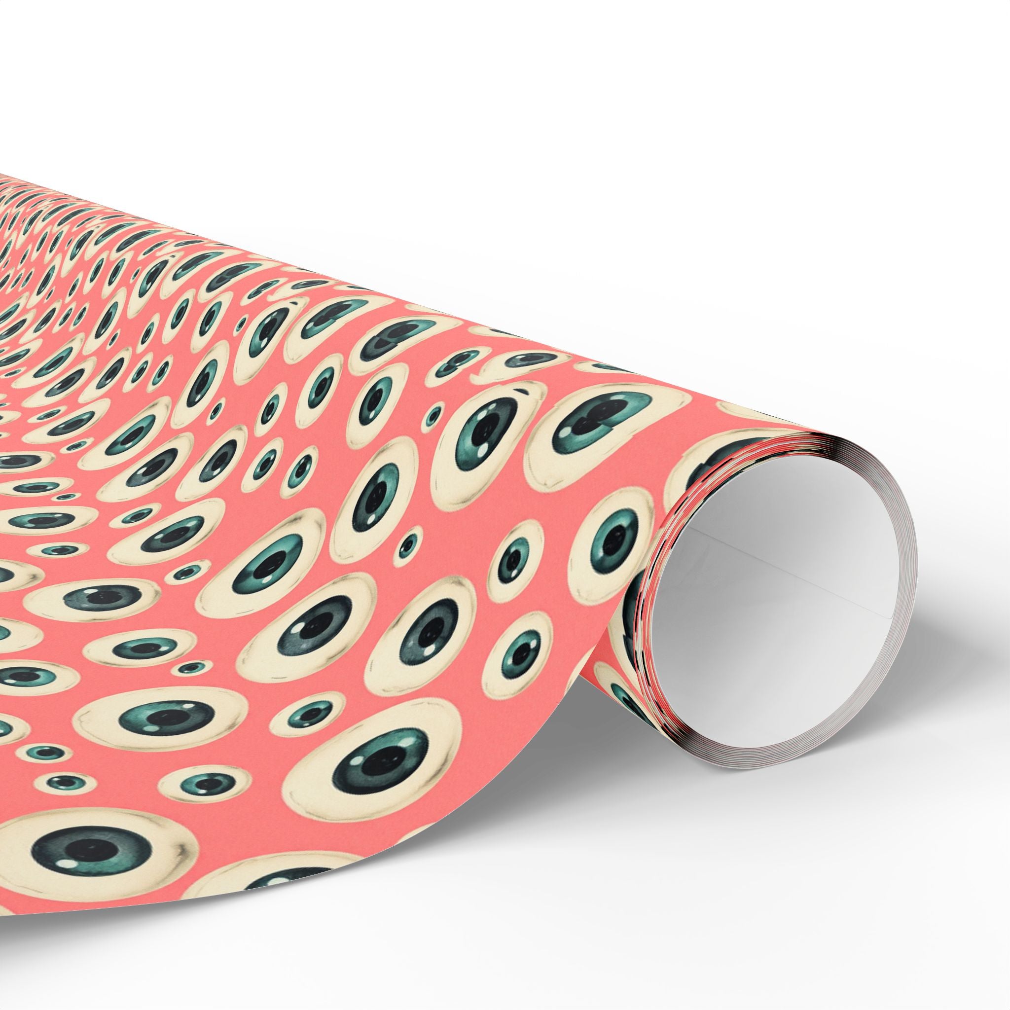 Eyeball Pattern on Pink Background, Unusual Punk Gift Wrap, Alternative Gift Wrap, Unique Wrapping Paper, Quirky